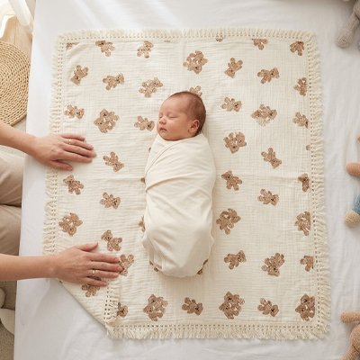Couverture bébé douce chaude ours bébé emmailloté