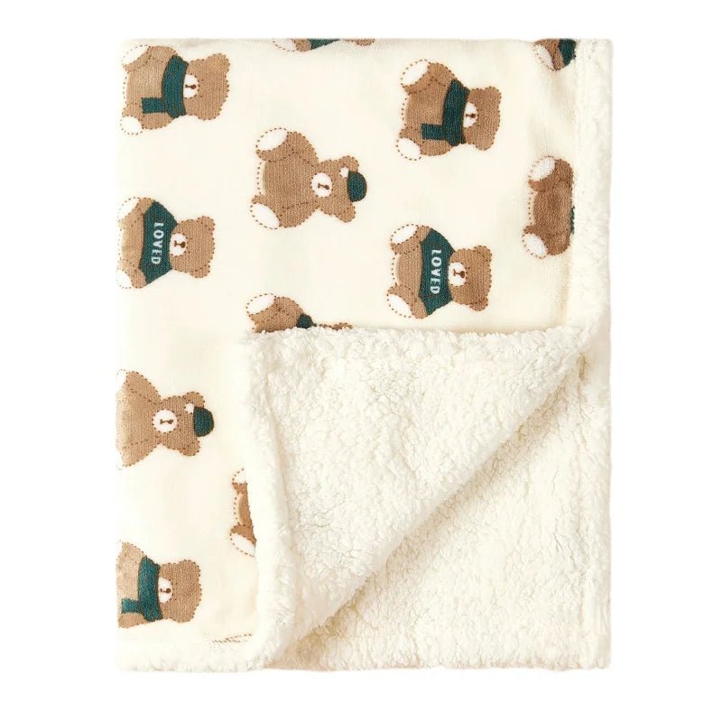 couverture bébé ourson doux vert