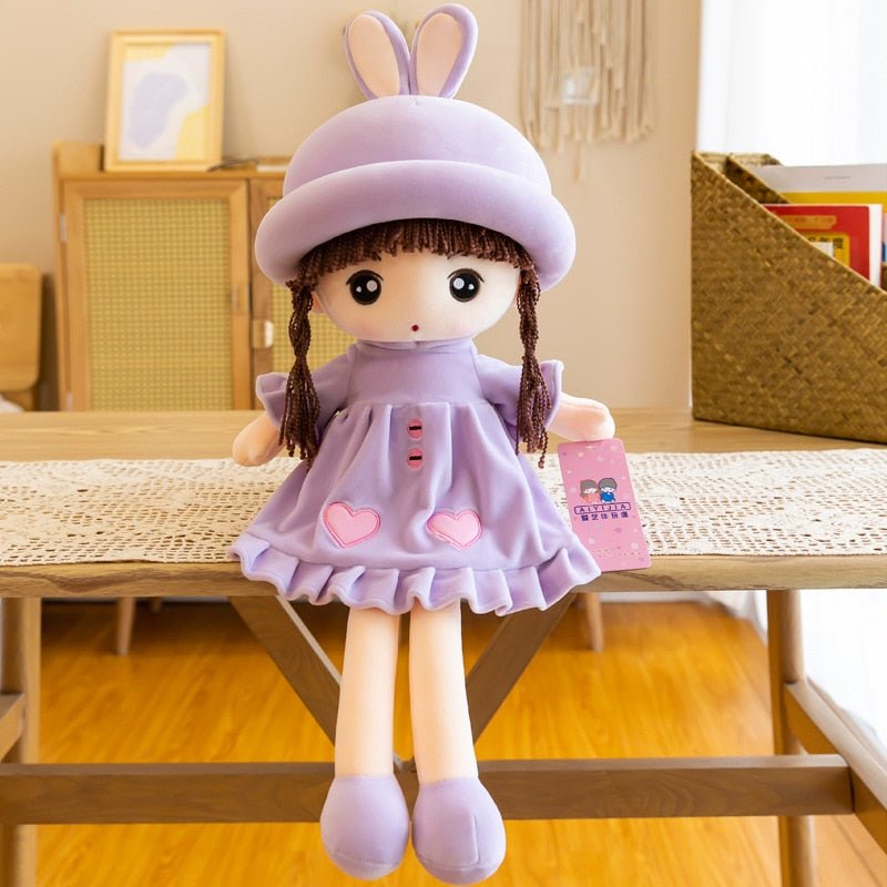 doudou bébé fille princesse lapin mauve