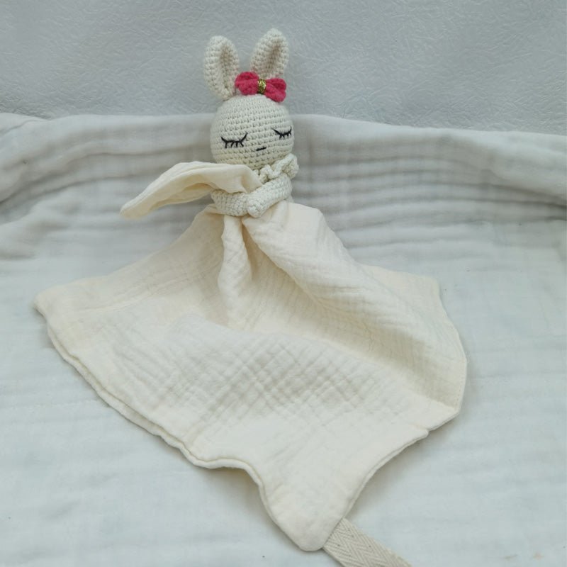 doudou lapin polyvalence blanc