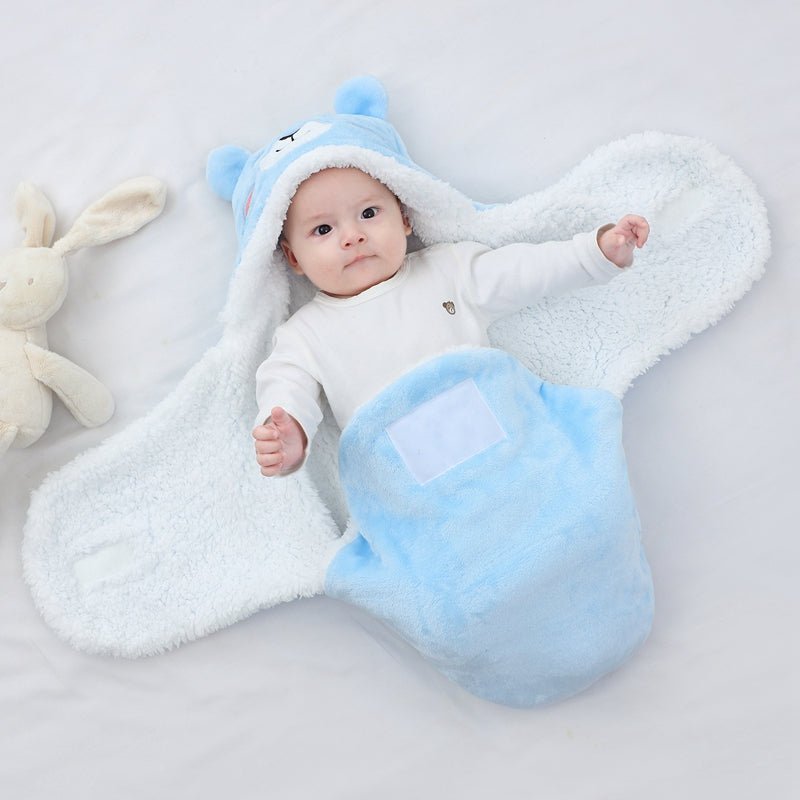 gigoteuse bébé flanelle bio ours bleu bébé paisible dedans