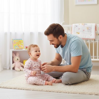 PYJAMA BEBE DOUCEUR BIO DEUX PIECES ROSE CLAIRE PERE FILLE JOYEUX