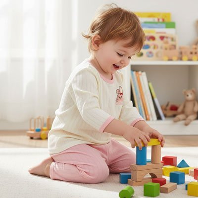 Pyjama bébé Ti lapin confortable fille joue bloc
