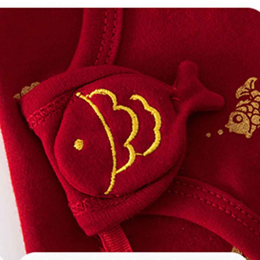 pyjama de noël bébé coton Poisson élégant rouge démo