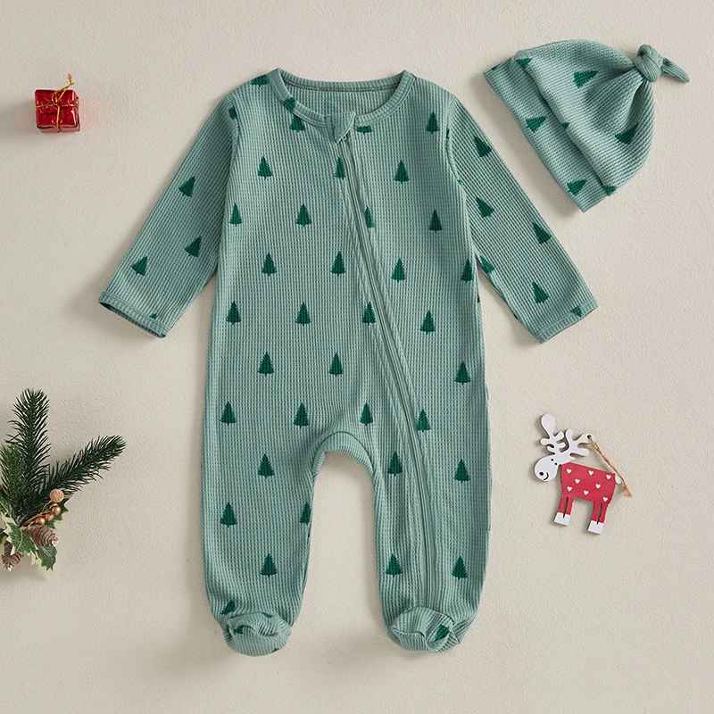 pyjama noël bébé coton doux sapin magique vert sommeil serein bébé