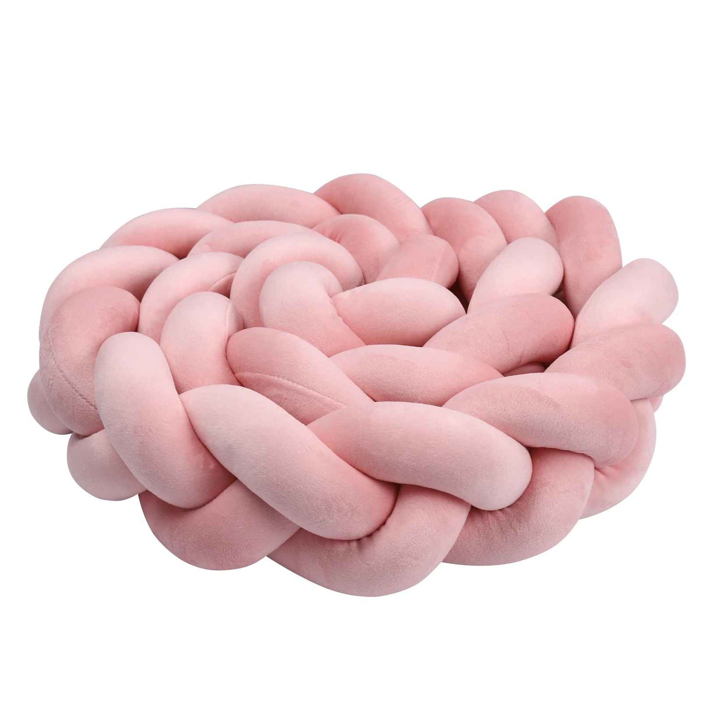 tour de lit respirant coton hypoallergénique tressé Rose rouleau