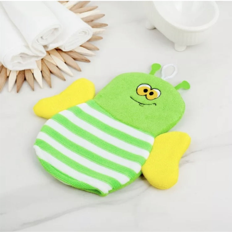 Gant de Toilette Enfant - FunGlove™ - Abeille Verte