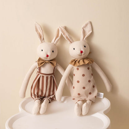 Doudou lapin lapinou artisanal coton doux duo mains