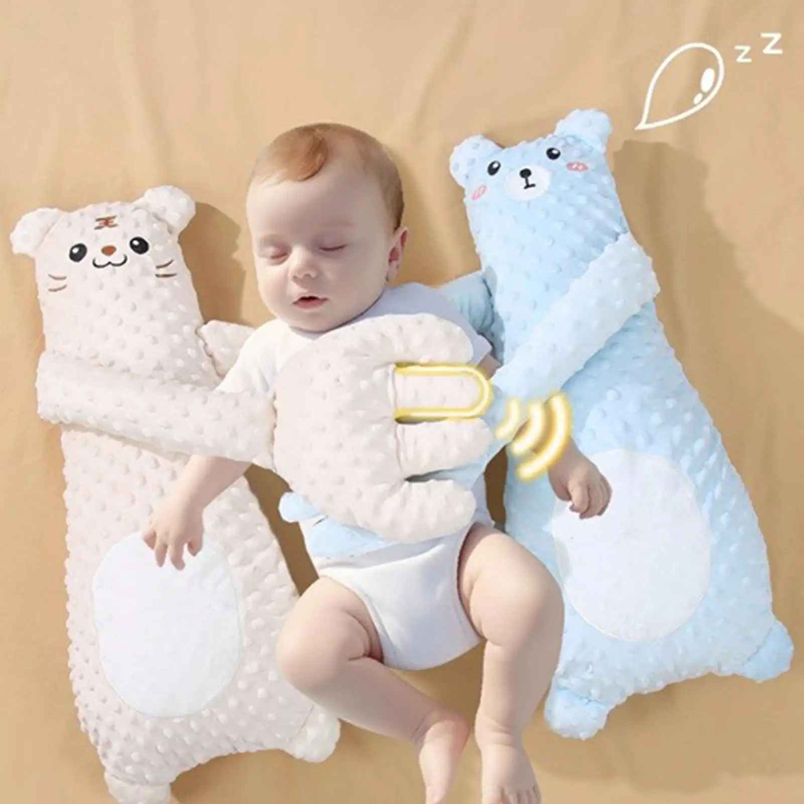 doudou tapote bébé câlinou doux bleu bébé entouré dort
