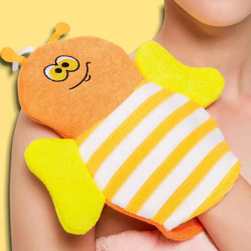 Gant de Toilette Enfant - FunGlove™ - Abeille Orange