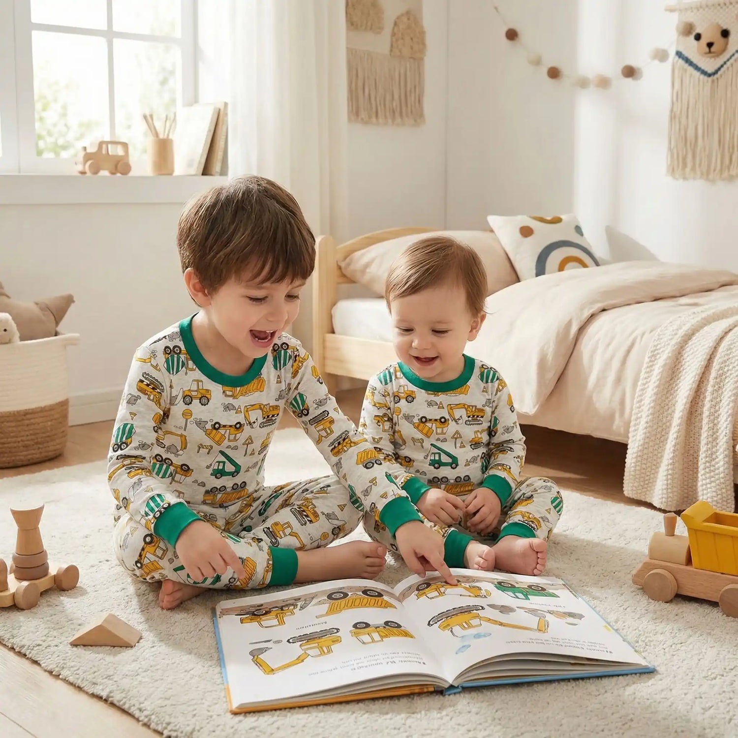 Pyjama deux pièces bébé garçon coton bio frères livre