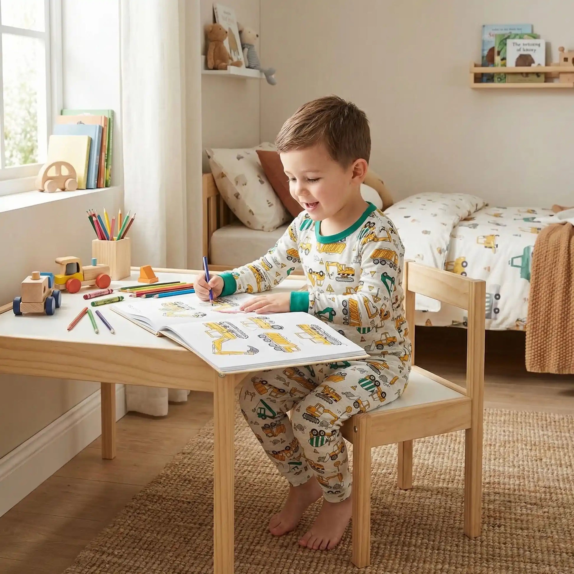 Pyjama deux pièces bébé garçon coton bio garçon dessine