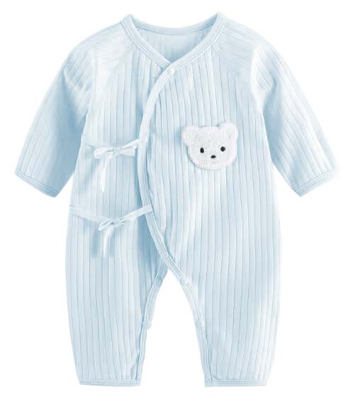 barboteuse bébé coton côtelé doudou bleu 