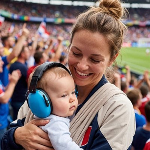 Casque anti bruit bébé bleu sommeil bébé calme stade