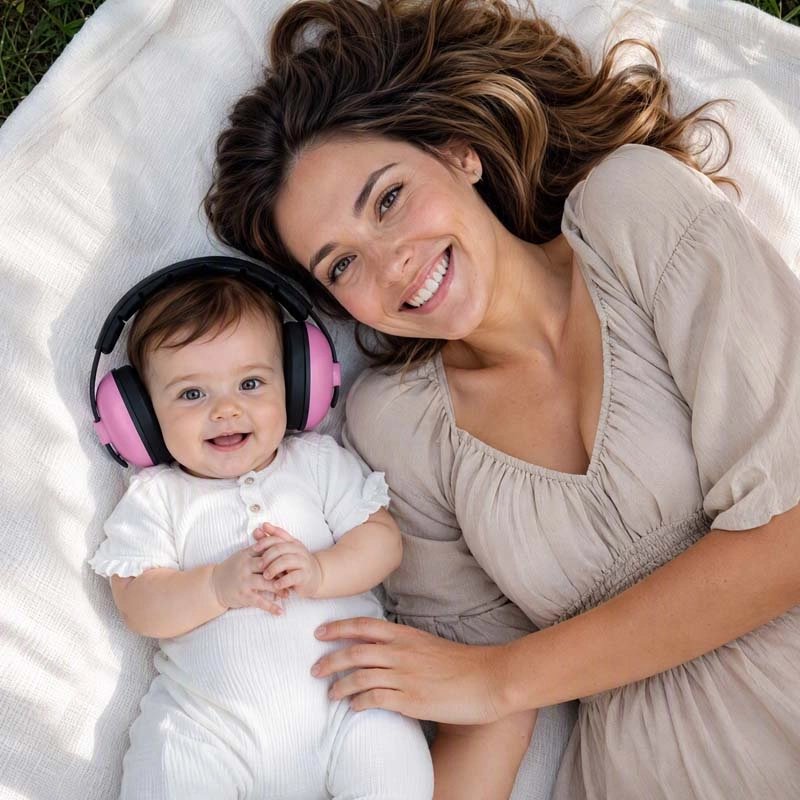Casque anti bruit bébé protection sérénité rose fillette mama joyeuses