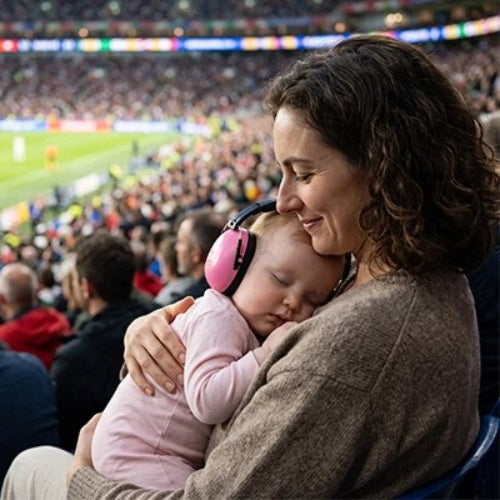Casque anti bruit bébé rose sommeil bébé stade