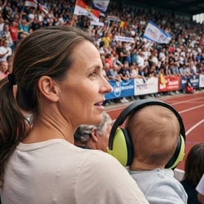 Casque anti bruit bébé vert maman fête nationale