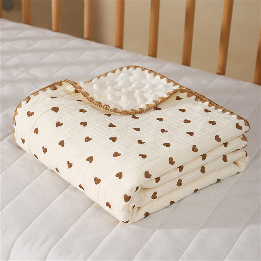 couverture bébé coton bio enveloppante cœurs chaleureux