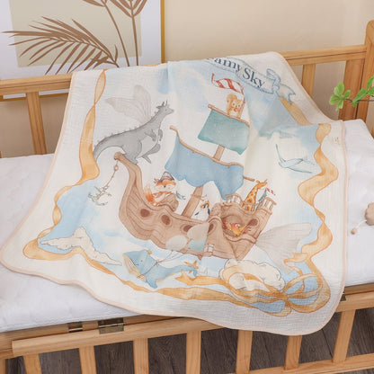 couverture bébé coton hyoallergénique tout usage bateau