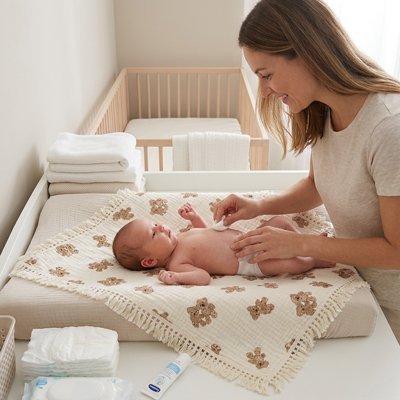 Couverture bébé douce chaude ours mama change couche