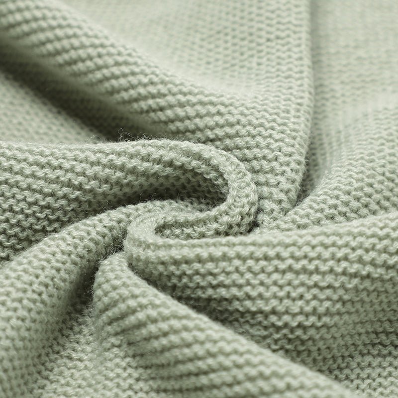 couverture bébé tricot Cocooning gris démo maille