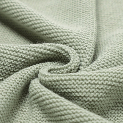couverture bébé tricot Cocooning gris démo maille