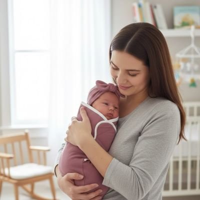 Couverture d'emmaillotage doux rêves rose bébé bras mama
