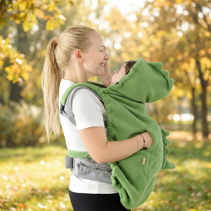 couverture douce bébé cape dinosaure vert mama porte bébé