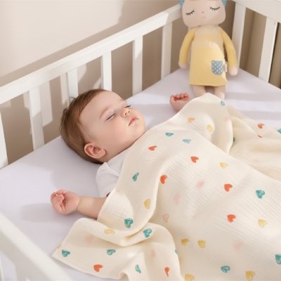 Couverture douce bébé cœurs bébé dort