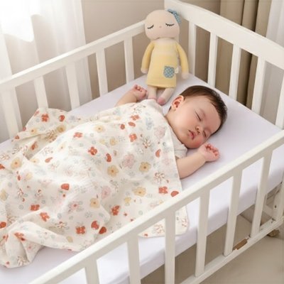Couverture douce bébé fraises bébé dort