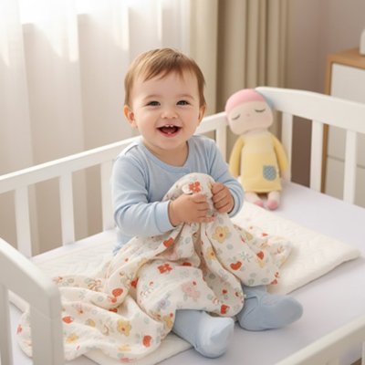 Couverture douce bébé fraises bébé souriant assis 