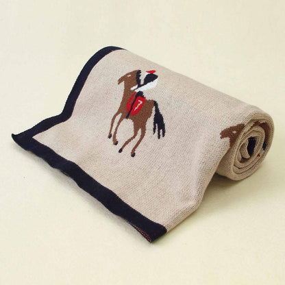 couverture en laine pour bebe chevalier beige