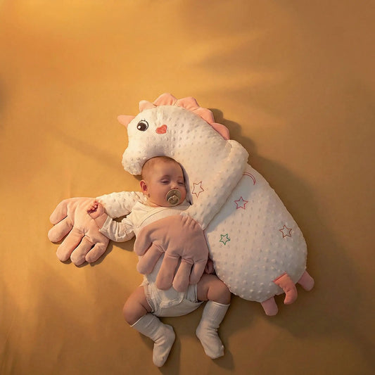 doudou bébé câlin rassurant licorne rose bébé dort paisible