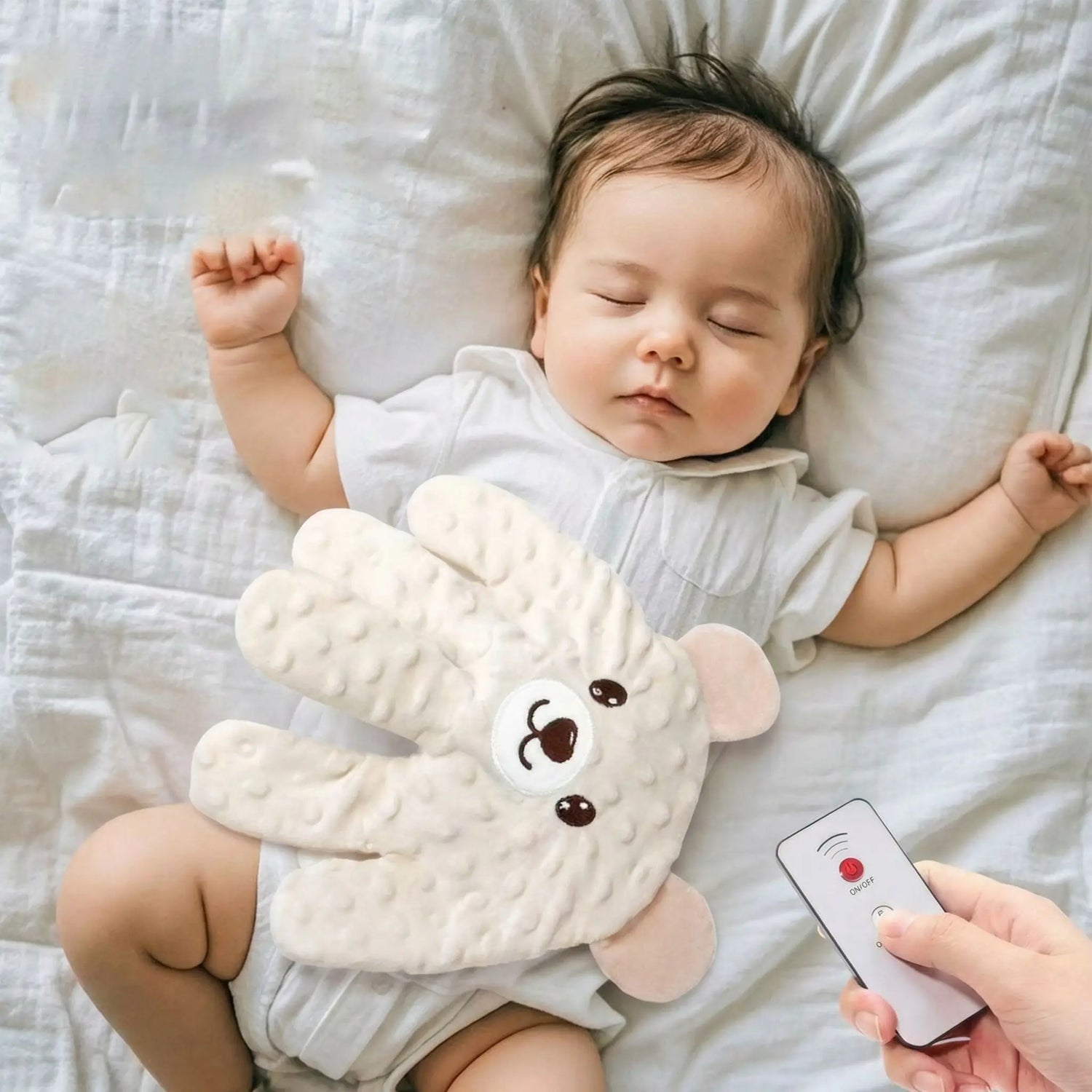 doudou bébé main magique toucher maternel blanc télécommande bébé dort