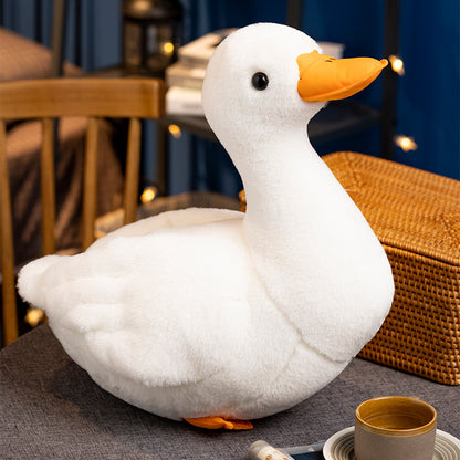 doudou canard blanc apaisant réaliste 25cm