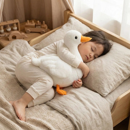 doudou canard blanc apaisant réaliste enfant dort