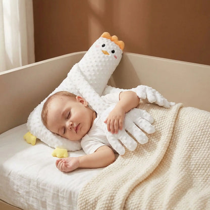 doudou canard qui tapote bébé dort oreiller doux