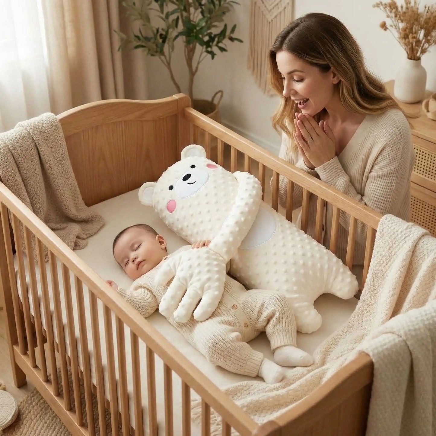 doudou instinct maternel ours bébé dort mama admire