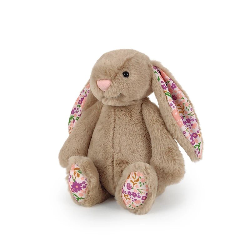 doudou lapin les oreilles florales beige