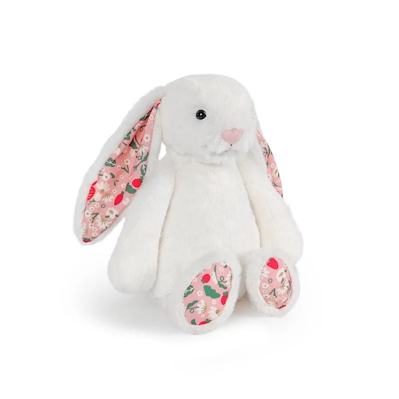 doudou lapin les oreilles florales blanc