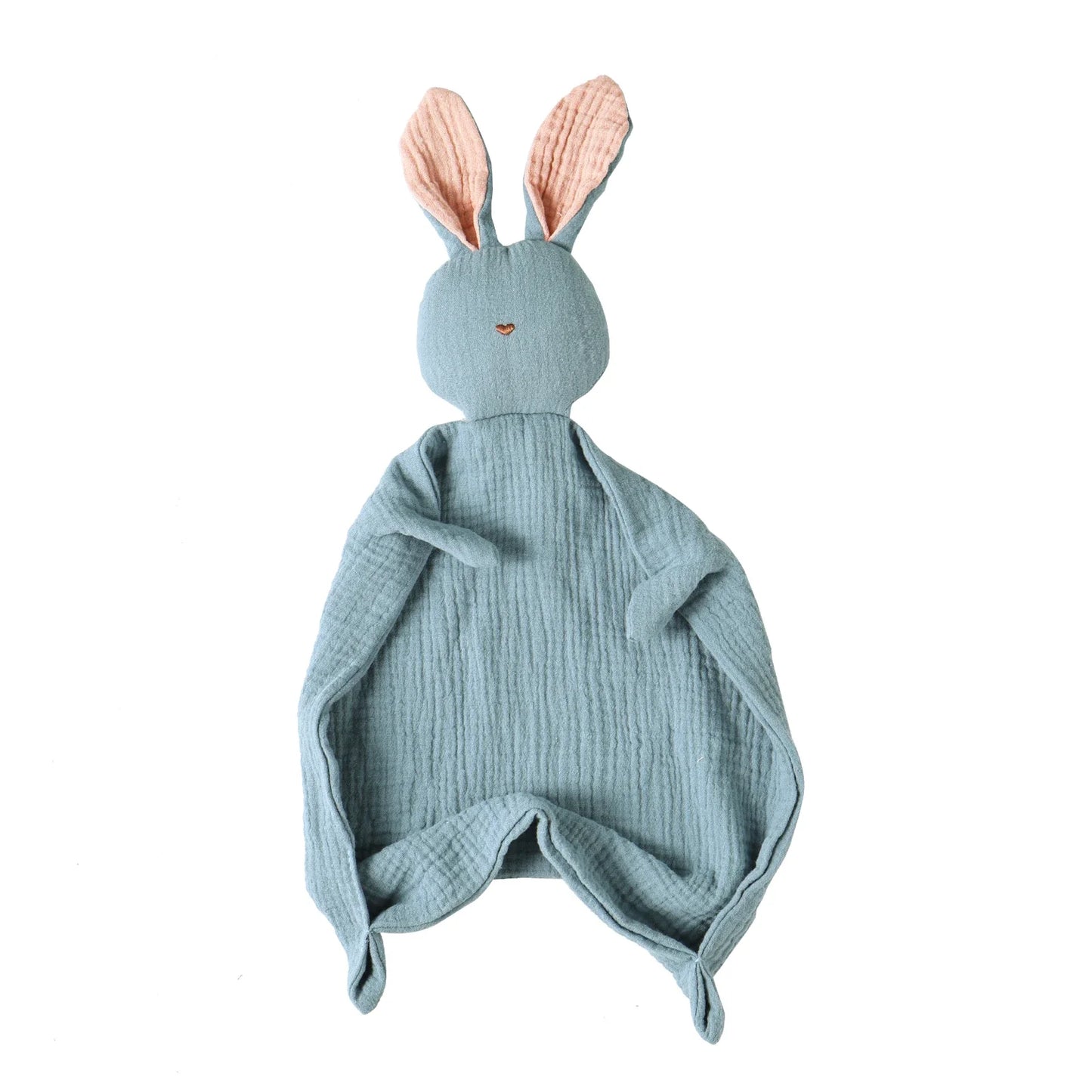 doudou lapin mousseline apaisante bébé calme couleur bleu
