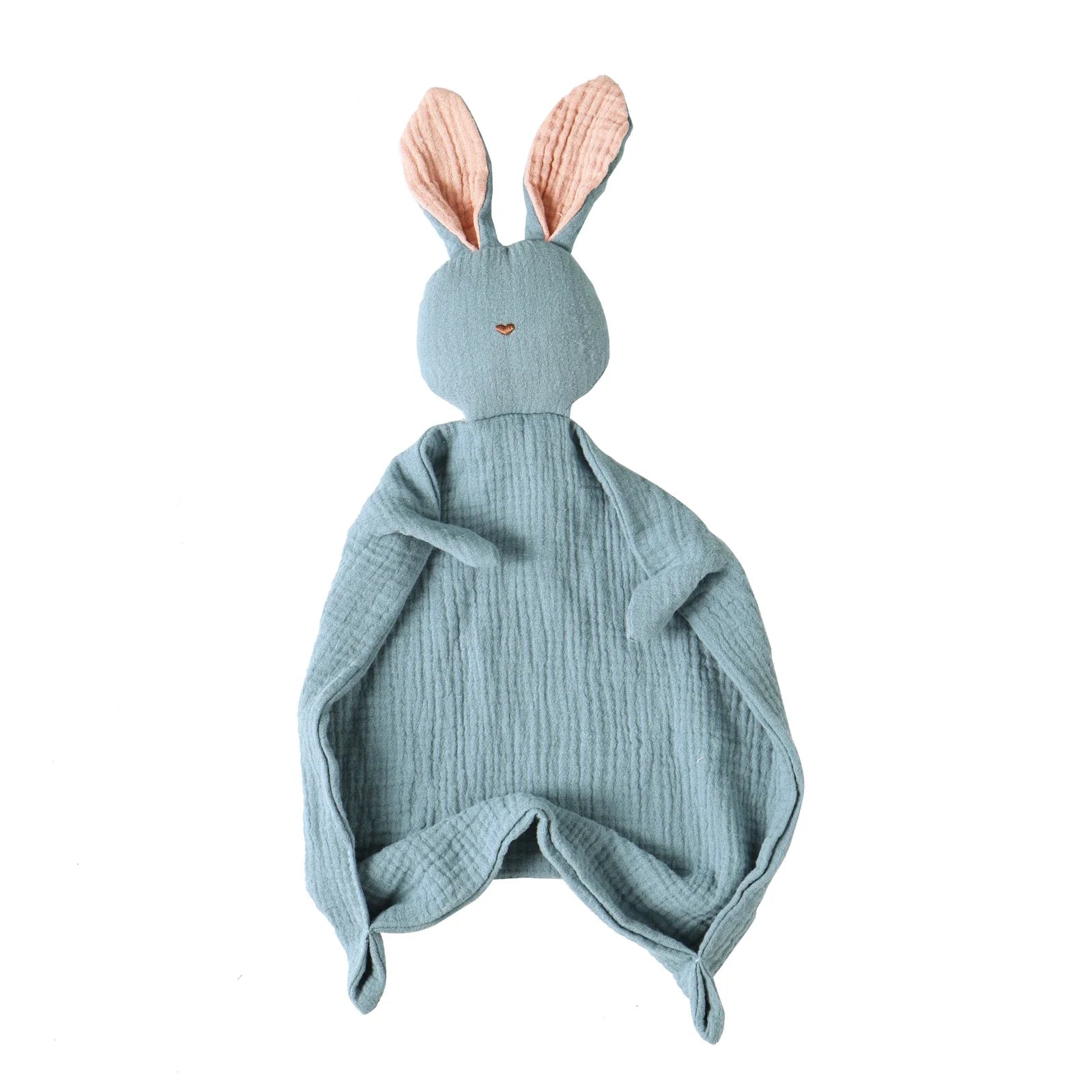 doudou lapin mousseline apaisante bébé calme couleur bleu