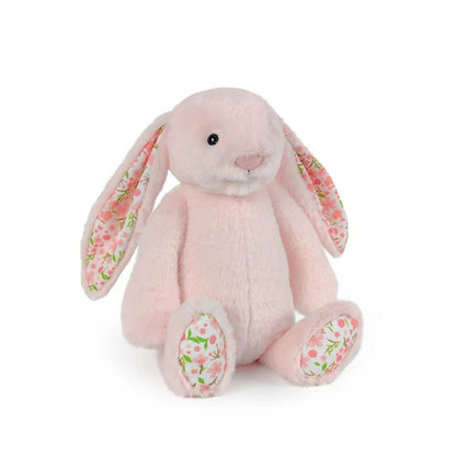 doudou lapin oreilles florales sommeil paisible bébé coton doux rose