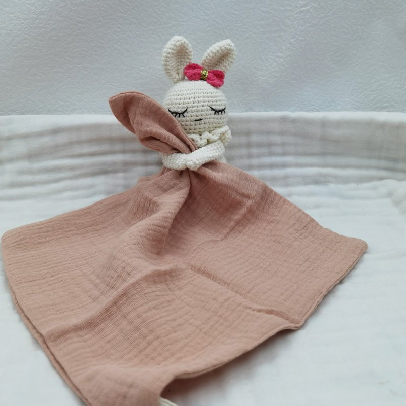 doudou lapin polyvalence fuchsia-doux