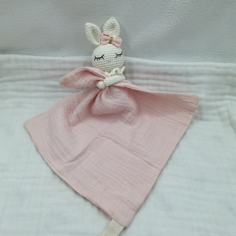 doudou lapin polyvalence-rose