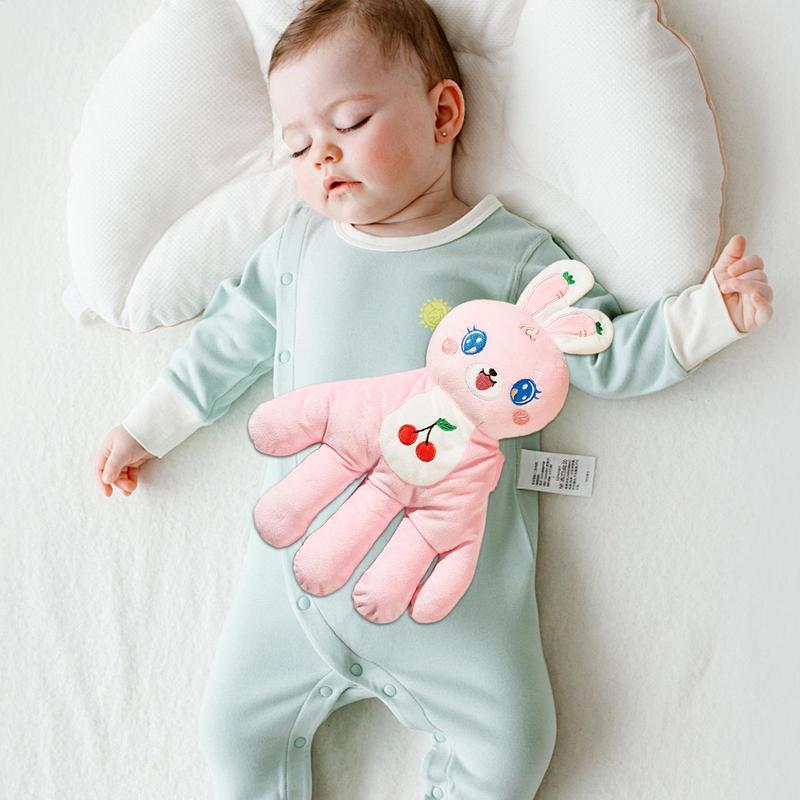doudou lapin rose caresse maternelle  intelligente bébé dort oreiller