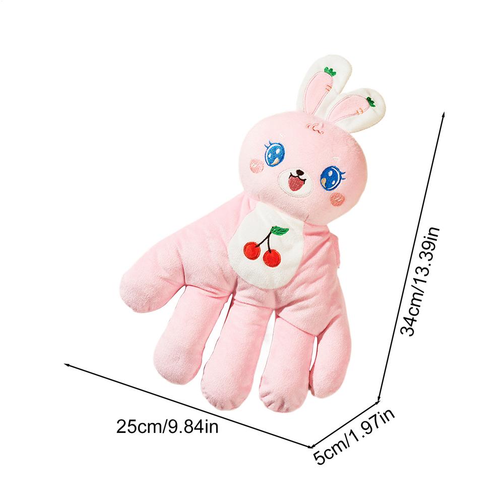 doudou lapin rose caresse maternelle  intelligente dimensions