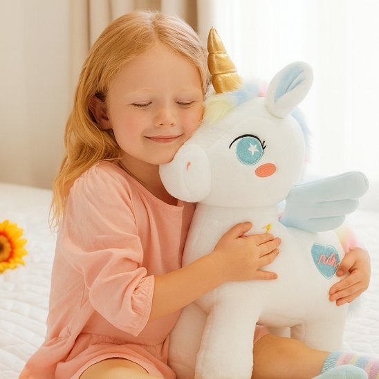 doudou licorne Magicdream calme bleu fillette zen embrasse