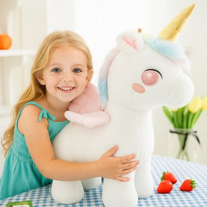 doudou licorne Magicdream calme bleu fillette joyeuse embrasse
