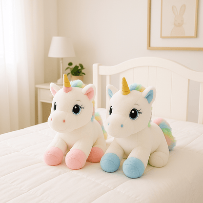 doudou licorne nuit magique calme rose bleu duo